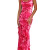 Maxi Dresses for Women 2025 Floral Beach Sundress Spaghetti Strap Tiered Summer Wedding Guest Long Dress