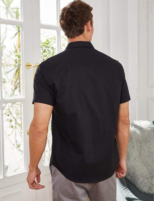 Mens Cuban Guayabera Shirt Short Sleeve Linen Button Down Shirts Casual Summer Beach Tops